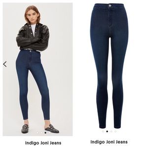 NWOT. Topshop Indigo Joni Jeans.